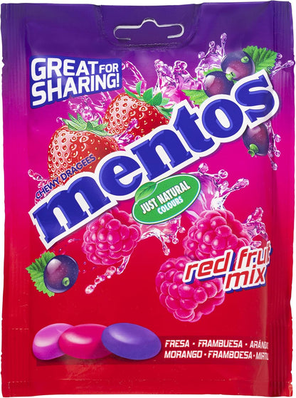 Mentos Mix frutos rojos caramelo masticable zumo frutas 7 bolsas 160g Golominas