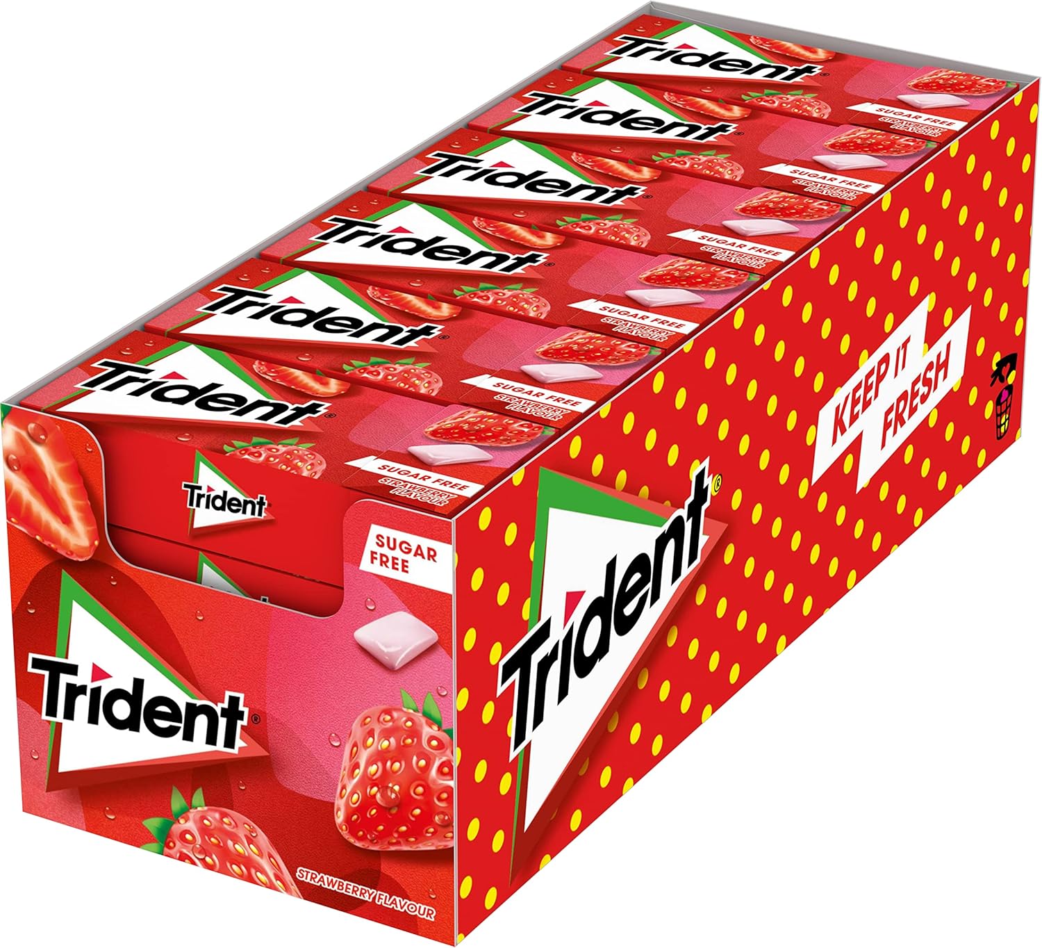 Trident Fresh gragea fresa chicles sin azúcar pack 24 envases Golominas