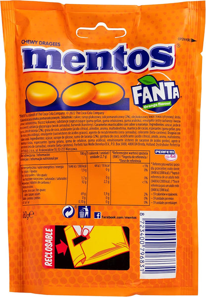 Mentos Fanta Edición Limitada, Caramelo Masticable - 7 bolsas de 160 gr (Total 1120 gr)
