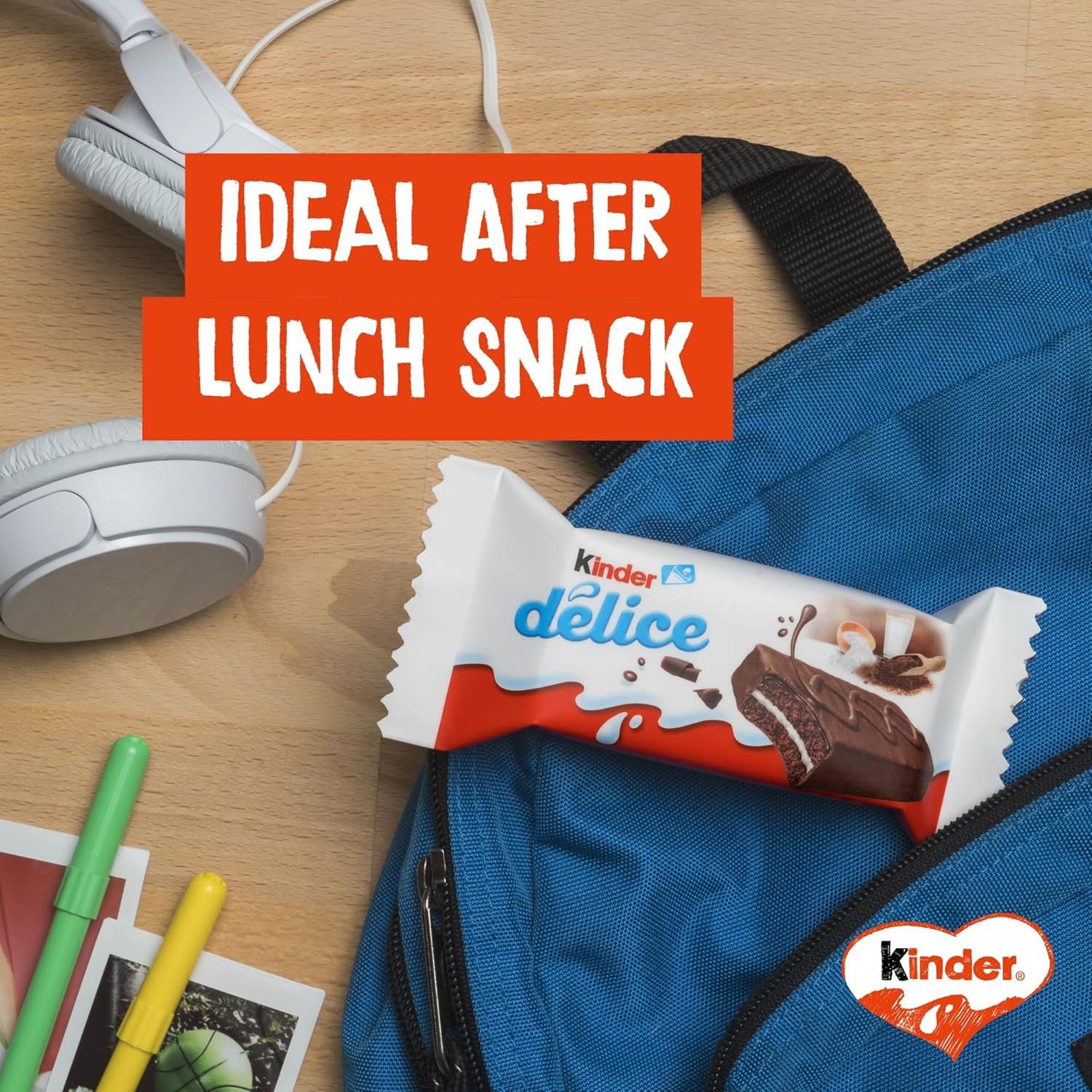 Kinder Délice – Bizcochitos Rellenos de Leche y Cacao (Pack 20 Unidades, 39 g)