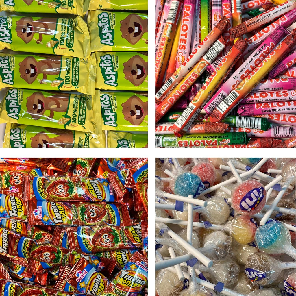 Mega Pack 200 Chuches y Golosinas Golominas Gusanitos | Caramelos Surtidos Envuelto Individualmente | Ideal para Cumpleaños, Piñatas, Fiestas Infantiles y Navidad | Hasta 20 Bolsas