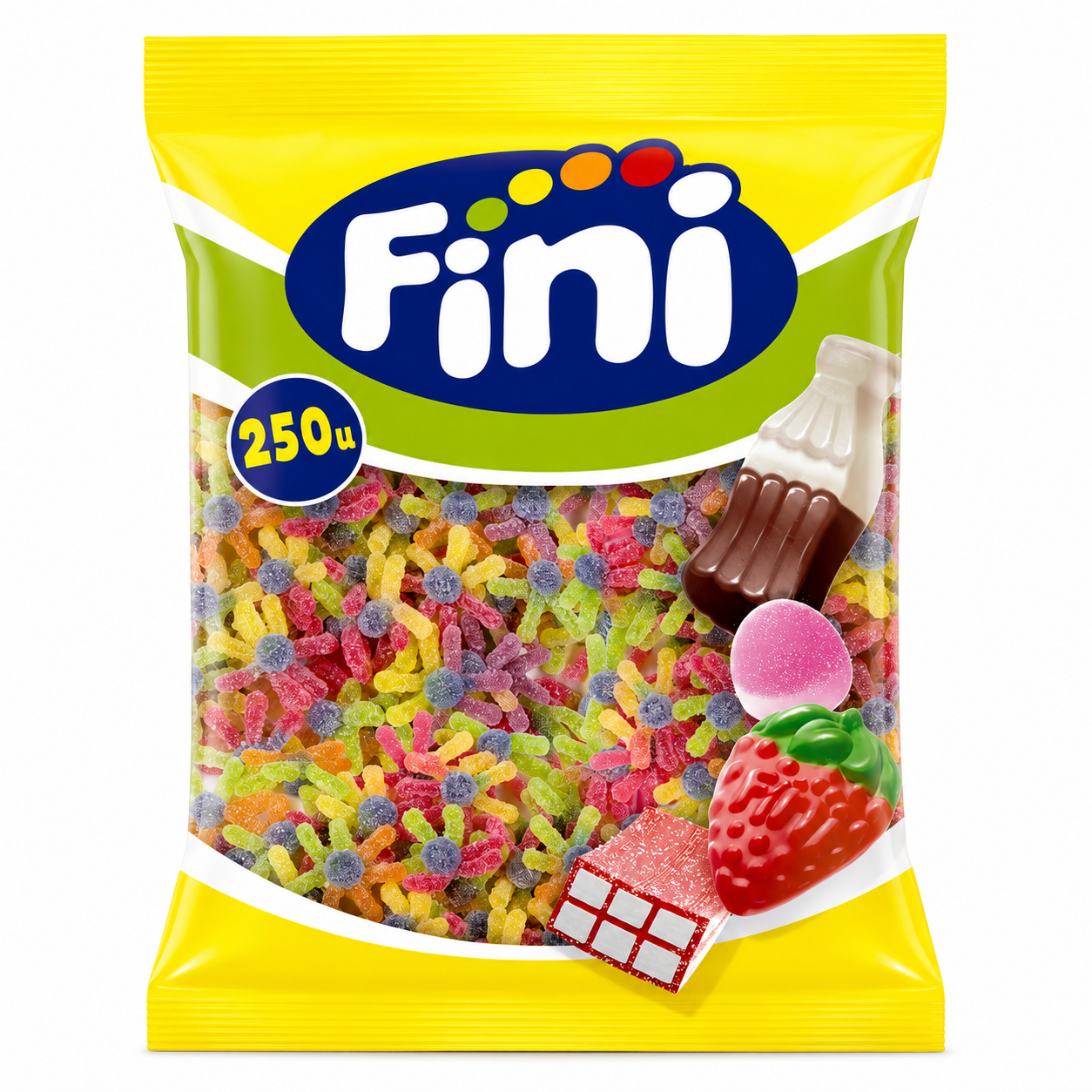 Fini Pulpos Pica 250 Unidades | Gominolas Ácidas Multicolor con Azúcar | Bolsa Ahorro para Fiestas, Cumpleaños y Candy Bar