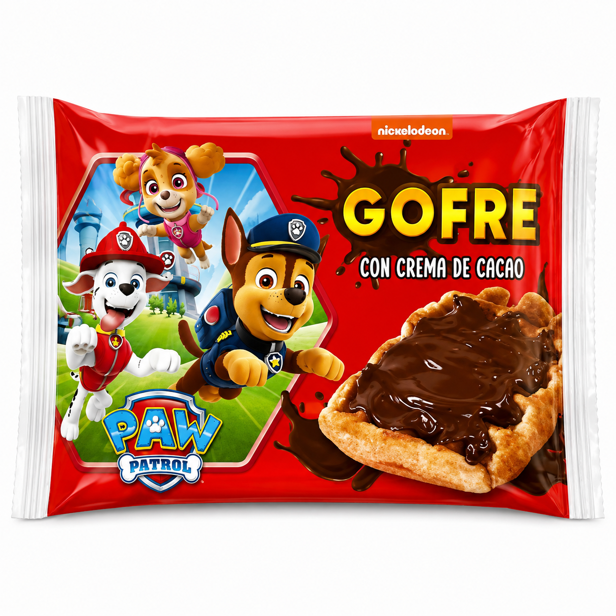 Choco Wafer Paw Patrol – Caja de 24 Obleas x 60 g con Cobertura de Cacao – Snack de Chocolate – 1,45 kg