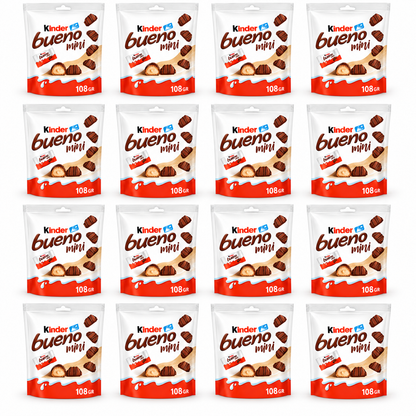 Kinder Bueno Mini – Caja de 16 Bolsas, 320 Unidades