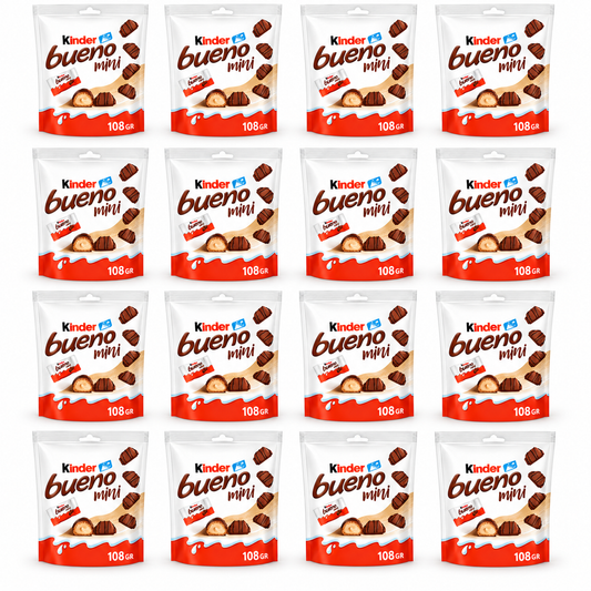 Kinder Bueno Mini – Caja de 16 Bolsas, 320 Unidades