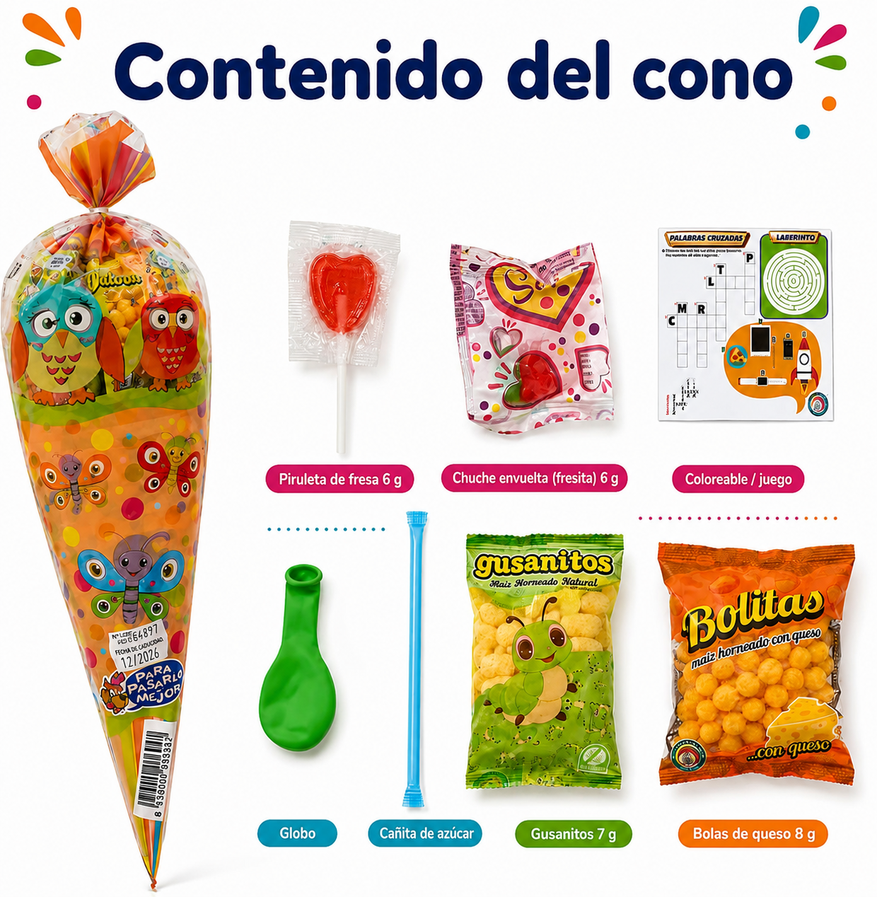 40 Bolsas de Chuches para Cumpleaños Infantiles  Sin Gluten