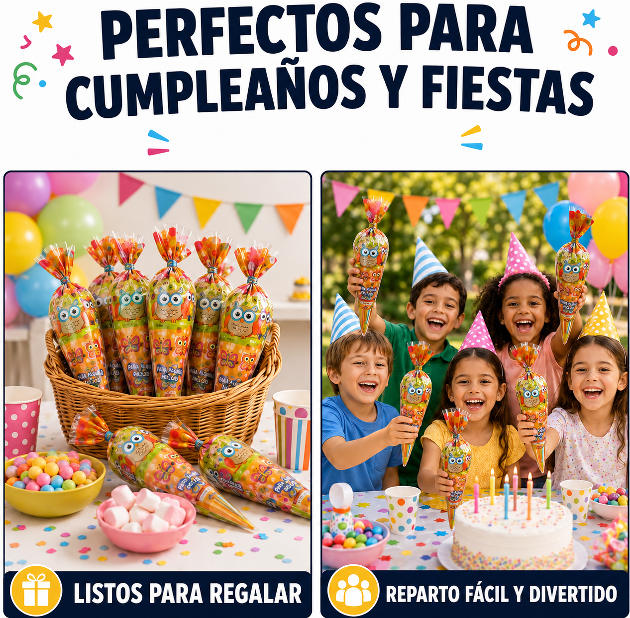 40 Bolsas de Chuches para Cumpleaños Infantiles  Sin Gluten