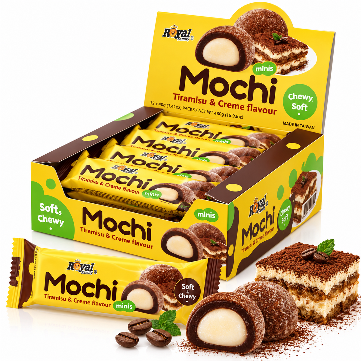 Royal Family Mochi Creamy Matcha Latte – 12 Paquetes de 40 g