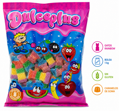 DULCEPLUS Gatos Arcoíris Pica 1 Kg