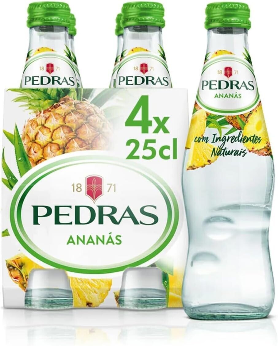 Agua con gas Pedras piña pack 4x25cl sin azúcar Portugal Golominas