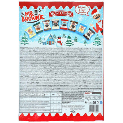 Mr Brownie Calendario de Adviento – 24 Brownies Individuales, 600 g, 6 Variedades de Brownie