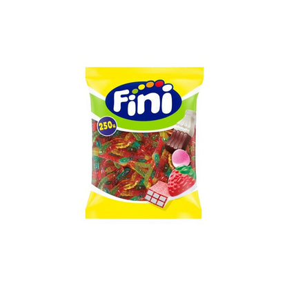 Fini Gusanos Brillo 250 Unidades | Gominolas Blandas Multicolor de Sabores Frutales | Bolsa Ahorro para Fiestas, Cumpleaños y Candy Bar